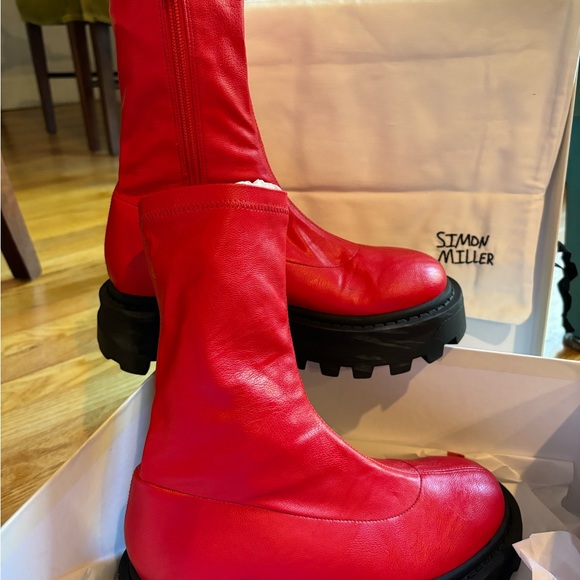 Simon Miller * new in box * vegan leather red boots*size 6 - Picture 7 of 13